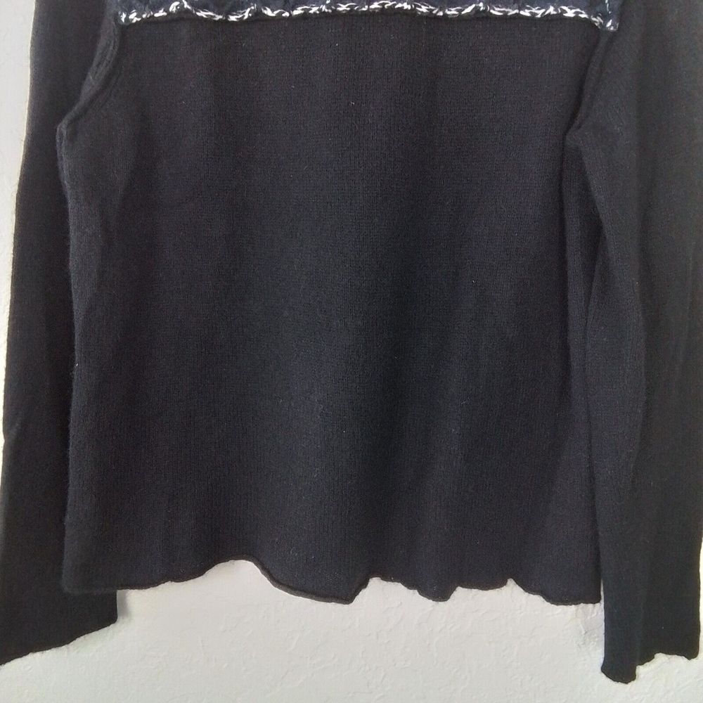 Sibel Saral Knit Sweater Sz XS Black Argyle Yak Alpaca Luxury Academia Crew Neck - Picture 3 of 12